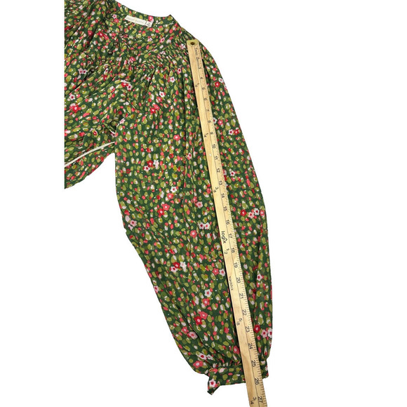 Happy X Nature Kate Hudson Women's Green Floral Peasant Top M New With Tags $78 - Picture 8 of 11
